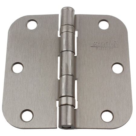 Gliderite Hardware 3-1/2 in. Satin Nickel Ball Bearing Door Hinge with 5/8 in. Corner Radius - 3558-2BB-SN, 12PK 3558-2BB-SN-12